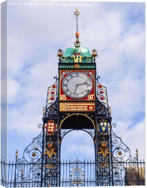 Eastgate Clock Chester Cheshire Canvas Print by Pearl Bucknall