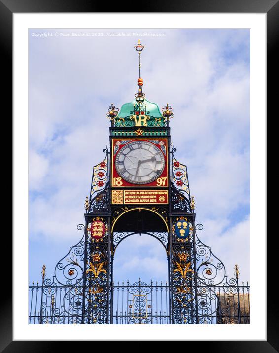 Eastgate Clock Chester Cheshire Framed Mounted Print by Pearl Bucknall