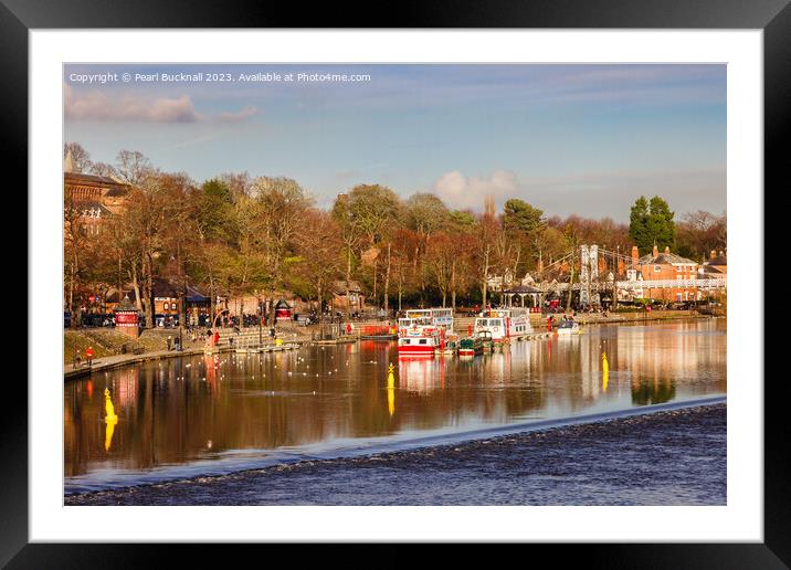 River Dee in Chester City Framed Mounted Print by Pearl Bucknall