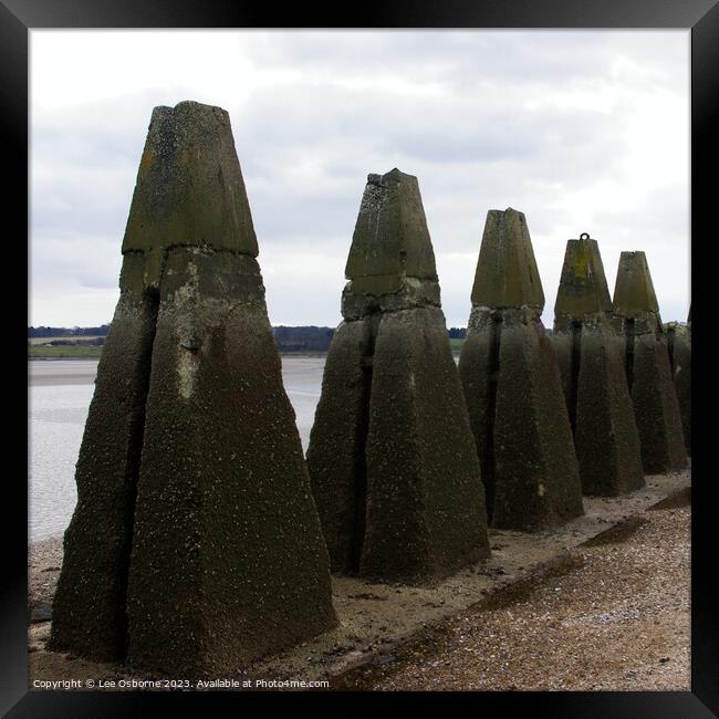 Cramond Submarine Defences, Edinburgh Framed Print by Lee Osborne