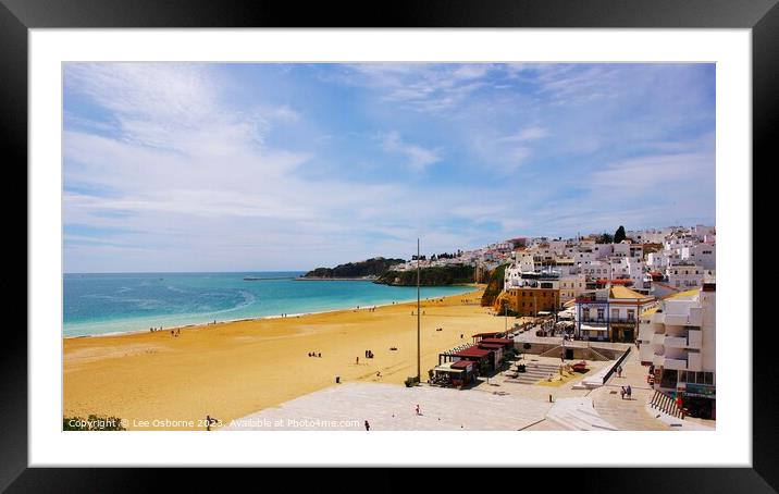 Beach at Albufeira, Algarve, Portugal Framed Mounted Print by Lee Osborne