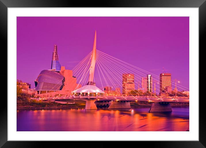 Winnipeg skyline Framed Mounted Print by Dave Reede