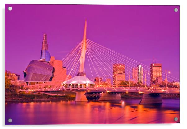Winnipeg skyline Acrylic by Dave Reede