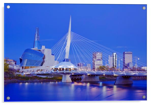 Winnipeg skyline Acrylic by Dave Reede