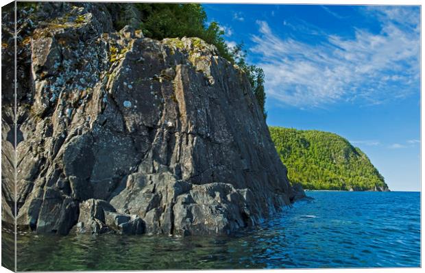 cliffs along Old Woman Bay Canvas Print by Dave Reede