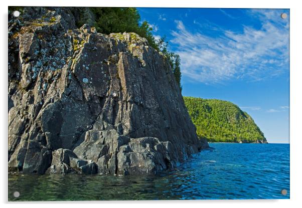 cliffs along Old Woman Bay Acrylic by Dave Reede