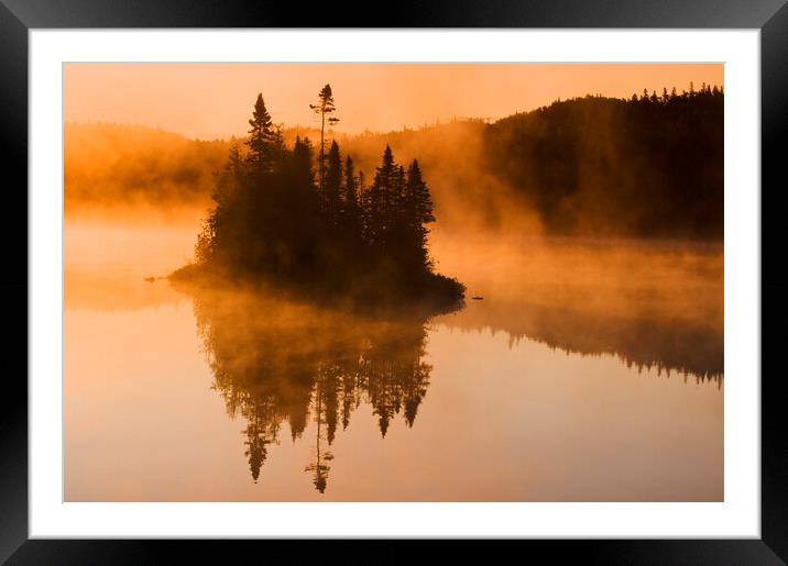 Misty Lake Framed Mounted Print by Dave Reede
