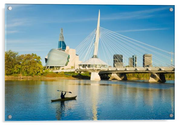 Winnipeg Skyline Acrylic by Dave Reede