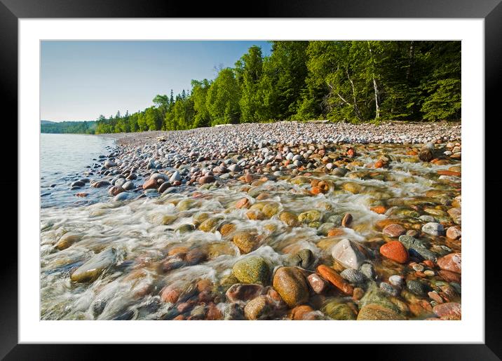 River Along Lake Framed Mounted Print by Dave Reede