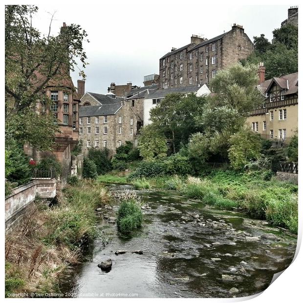 Dean Village and Water of Leith, Edinburgh Print by Lee Osborne