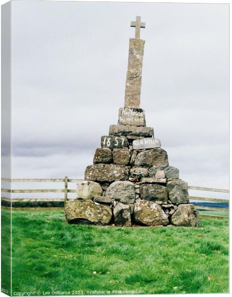 Maggie Wall's Cross, Dunning, Perthshire Canvas Print by Lee Osborne