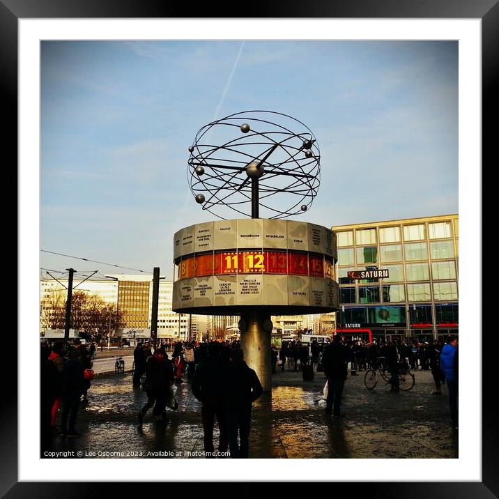 World Clock (Weltzeituhr), Alexanderplatz, Berlin Framed Mounted Print by Lee Osborne