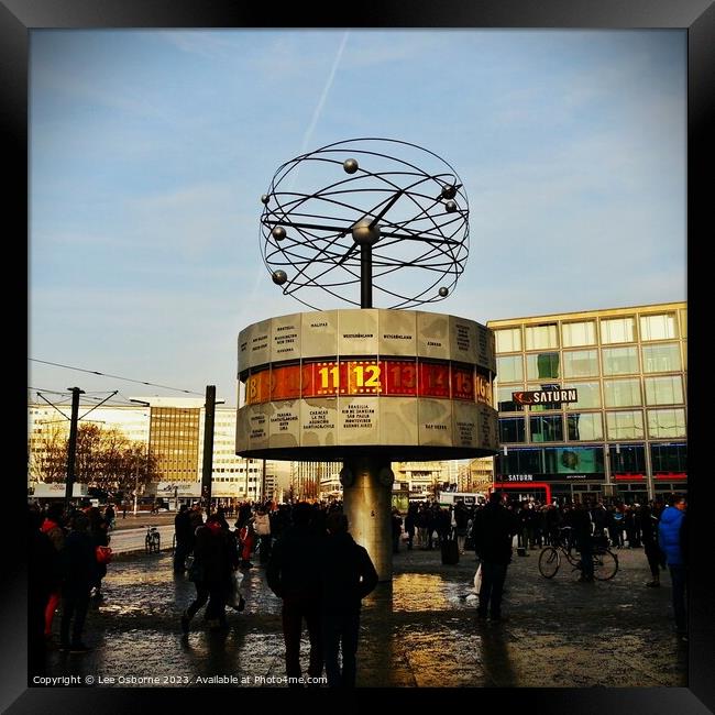 World Clock (Weltzeituhr), Alexanderplatz, Berlin Framed Print by Lee Osborne