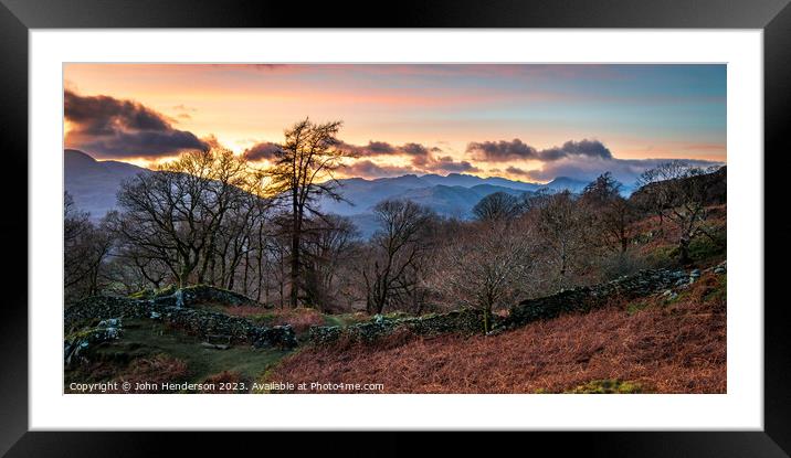 Lake District panorama Framed Mounted Print by John Henderson