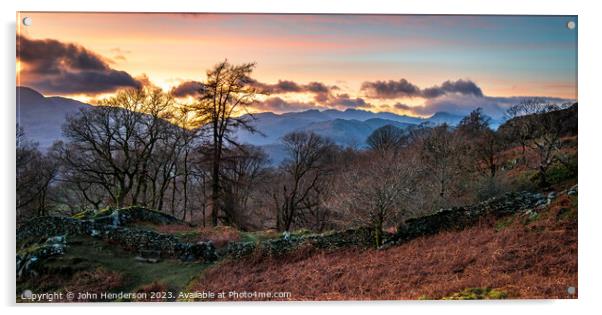 Lake District panorama Acrylic by John Henderson