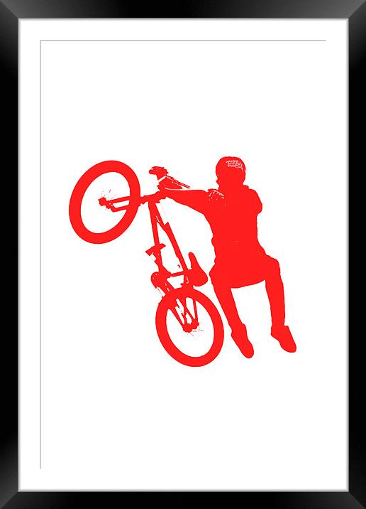 BMX in Red Framed Mounted Print by Donna Collett