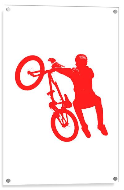 BMX in Red Acrylic by Donna Collett