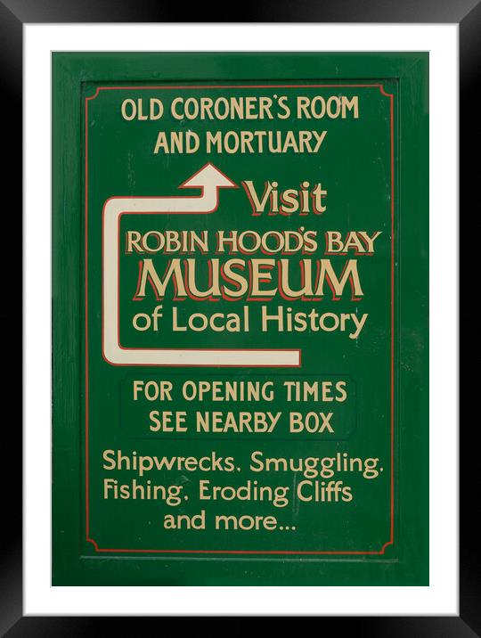 Robin Hoods Bay Sign Framed Mounted Print by Alison Chambers
