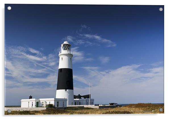 Alderney lighthouse Acrylic by Gary Eason