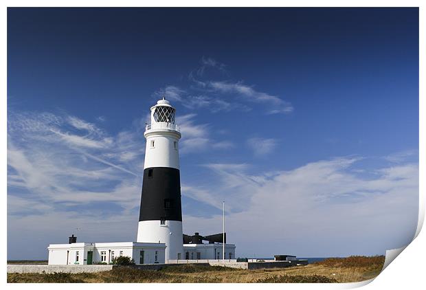 Alderney lighthouse Print by Gary Eason
