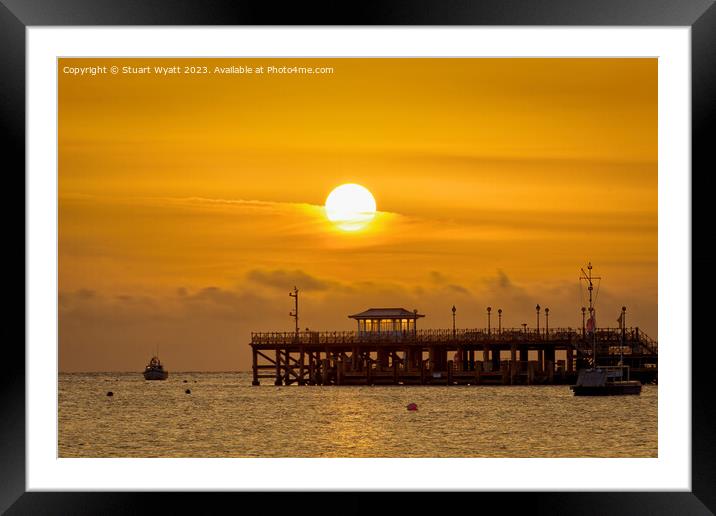 Swanage Pier Sunrise Framed Mounted Print by Stuart Wyatt