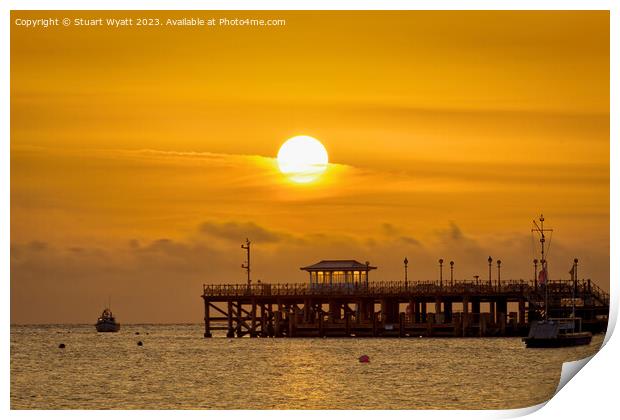 Swanage Pier Sunrise Print by Stuart Wyatt