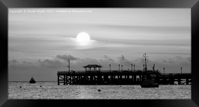 Swanage Pier Sunrise Framed Print by Stuart Wyatt