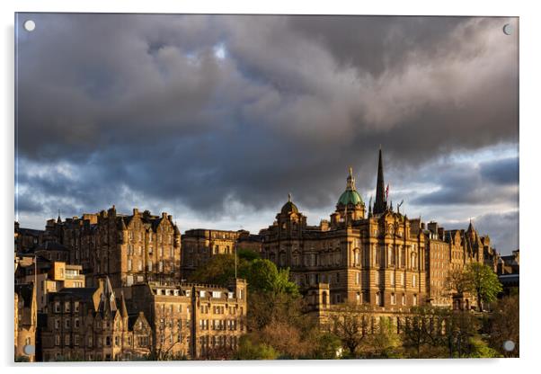 Old Town of Edinburgh at Sunset Acrylic by Artur Bogacki