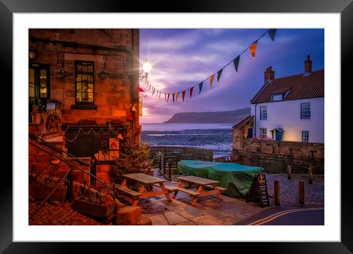 Robin Hood's Bay ~ All is calm, all is bright. Framed Mounted Print by Tim Hill