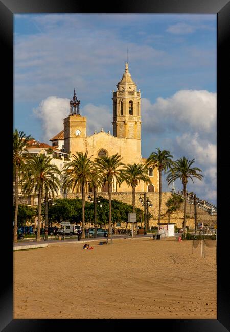 Church of Sant Bartomeu & Santa Tecla, Sitges, Spain Framed Print by Kevin Hellon