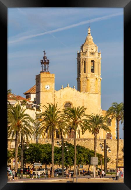 Church of Sant Bartomeu & Santa Tecla, Sitges, Spain Framed Print by Kevin Hellon