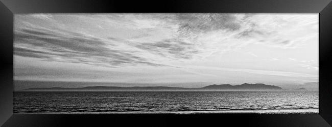 Silhouetted Isle of Arran at sunset Framed Print by Allan Durward Photography