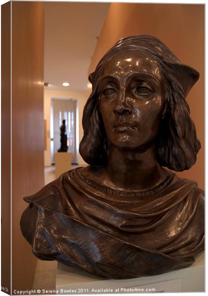 Bust in Convent of St George Gallery, Prague Canvas Print by Serena Bowles