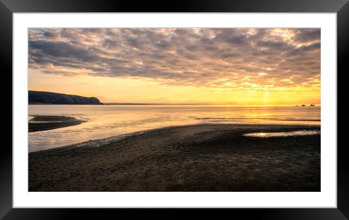 Sunrise Silhouette's Abersoch Framed Mounted Print by Tim Hill