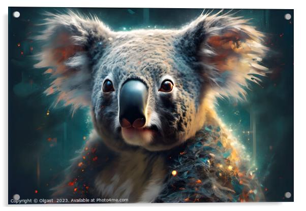 Koala portrait Acrylic by Olgast 