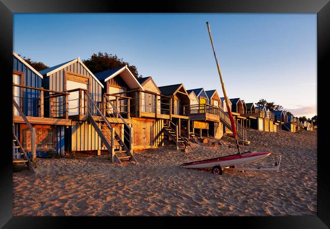 Abersoch Beach Huts Framed Print by Tim Hill