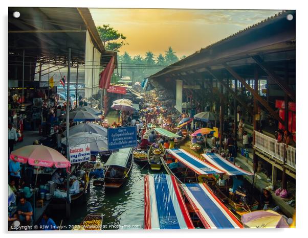 Floating Market Thailand Acrylic by RJW Images