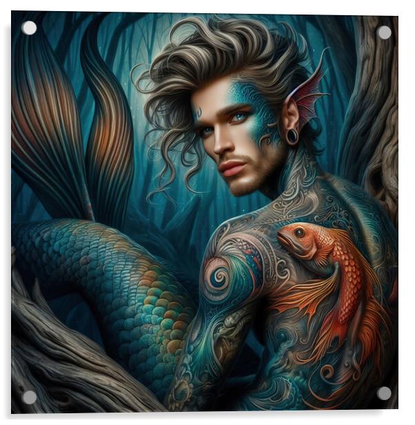 Merman Acrylic by Scott Anderson