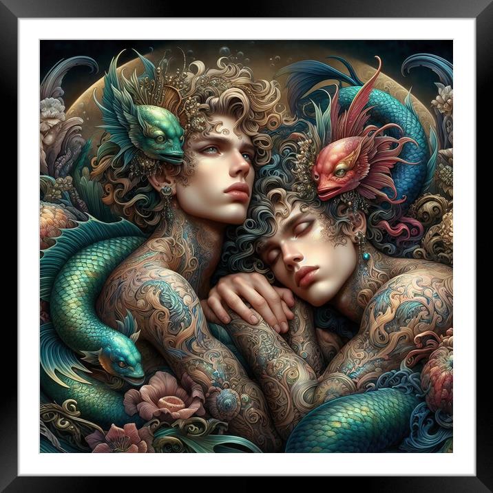 Merman in Arms Framed Mounted Print by Scott Anderson