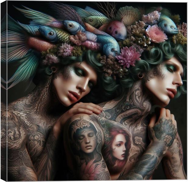 The Two Mermen Canvas Print by Scott Anderson