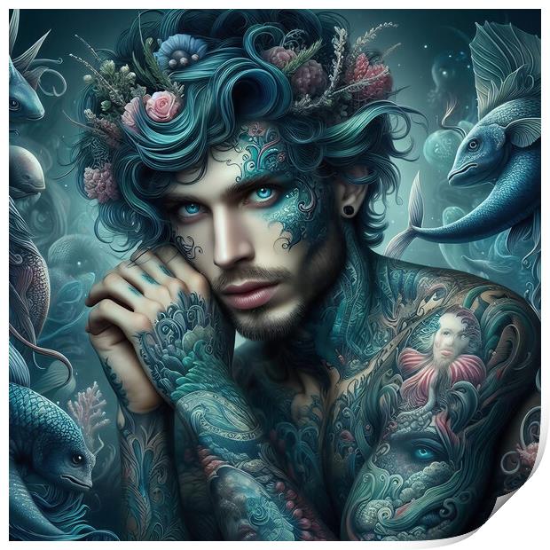 Merman Print by Scott Anderson