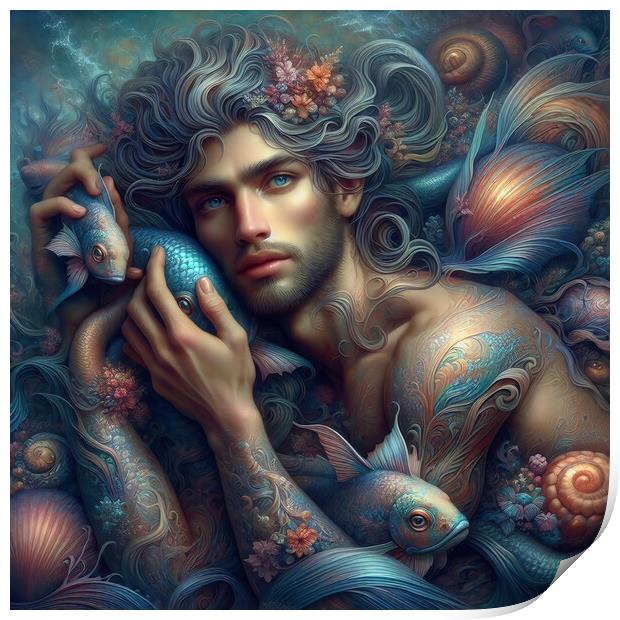 Merman Print by Scott Anderson