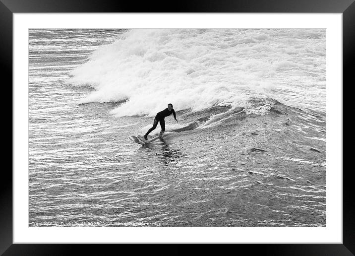 Newquay Surfer Framed Mounted Print by David Pyatt