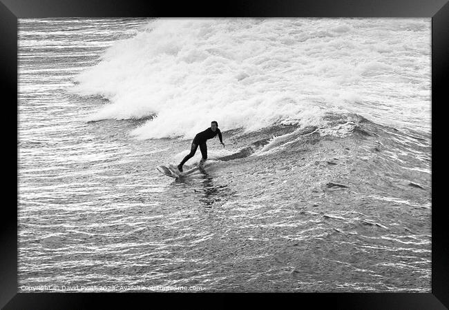 Newquay Surfer Framed Print by David Pyatt