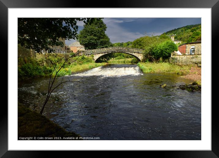 River Calder at Brearley Bridge Framed Mounted Print by Colin Green