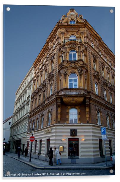 Corner Building, Prague Acrylic by Serena Bowles