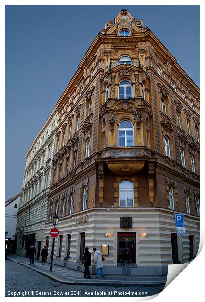 Corner Building, Prague Print by Serena Bowles