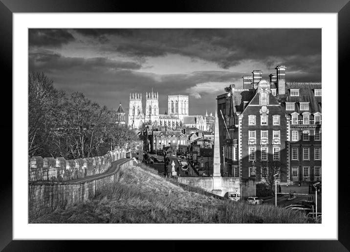 York City Wall and Skyline  Framed Mounted Print by Darren Galpin
