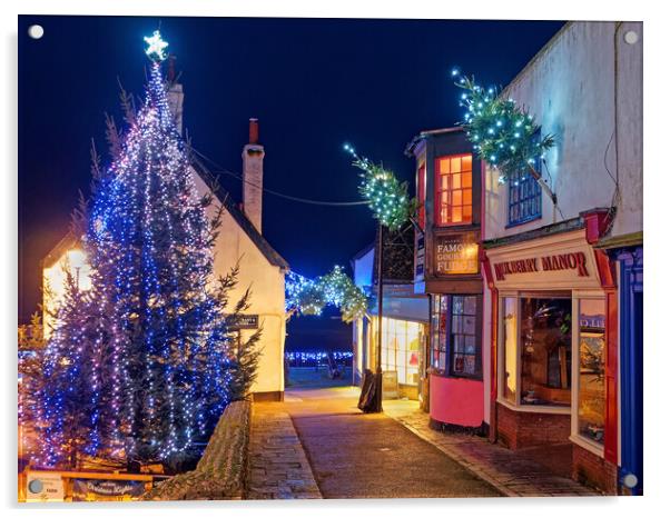 Lyme Regis Christmas Illuminations Acrylic by Darren Galpin