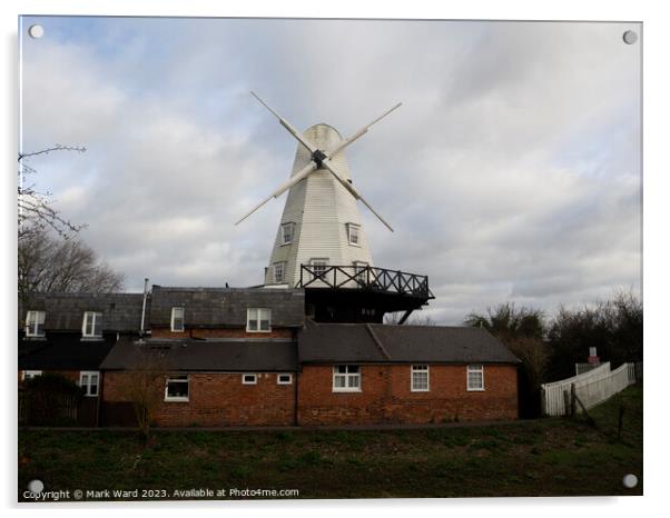 Rye Windmill in Sussex. Acrylic by Mark Ward